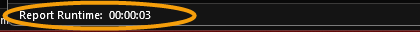 Excel status bar reading Report Runtime 00:00:03.